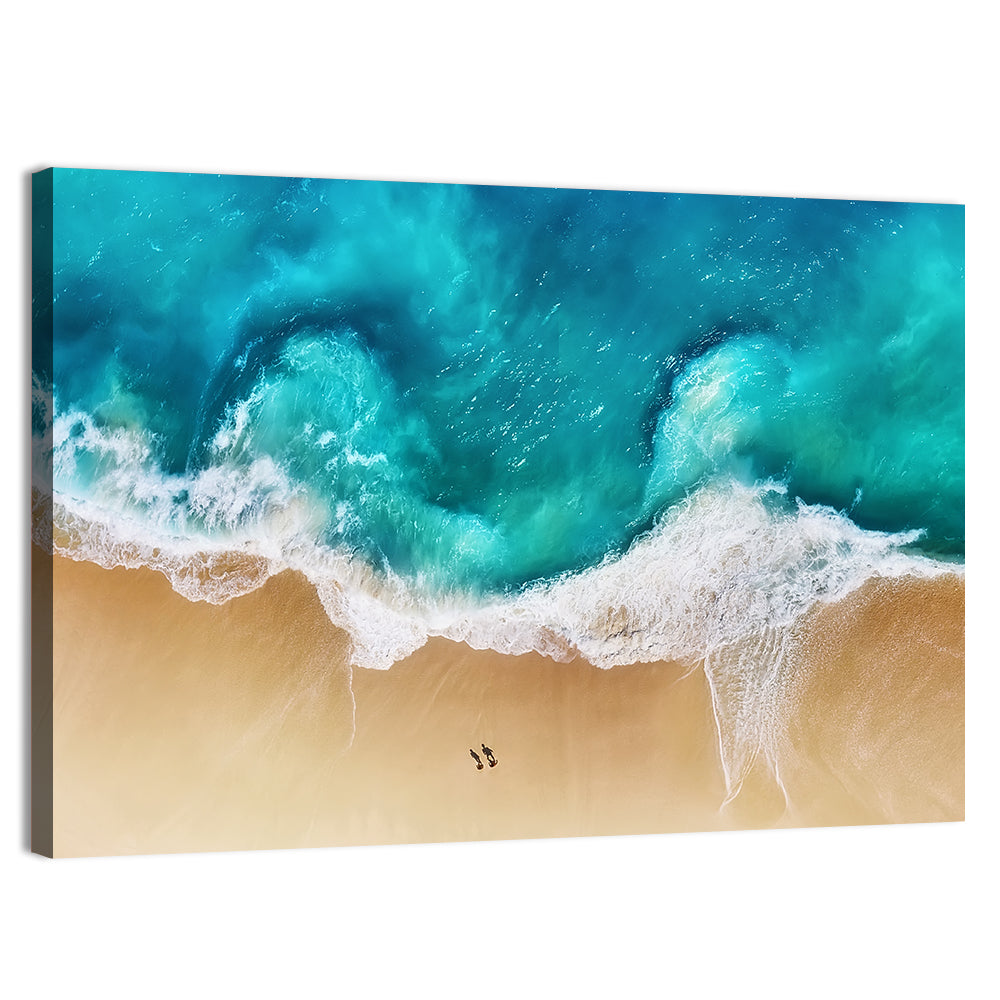 Turquoise Beach Aerial Wall Art, canvas print, landscape