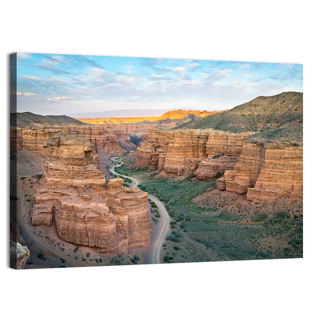 Charyn Canyon at Golden Hour Wall Art, canvas print, landscape