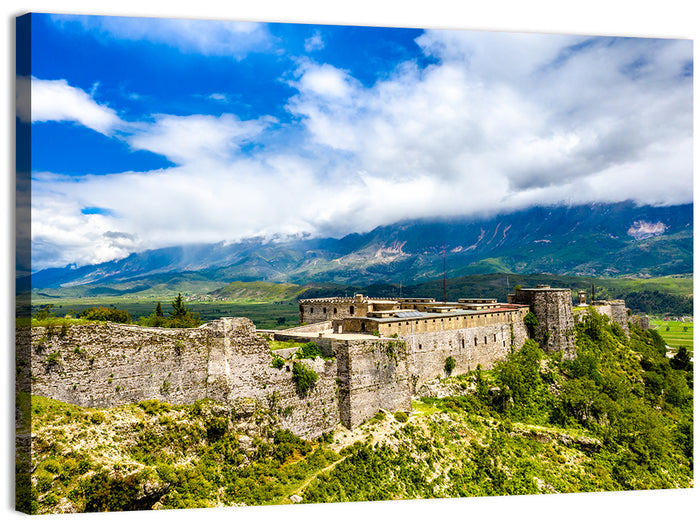 Gjirokastër Fortress Over Drino Valley Wall Art as a canvas print