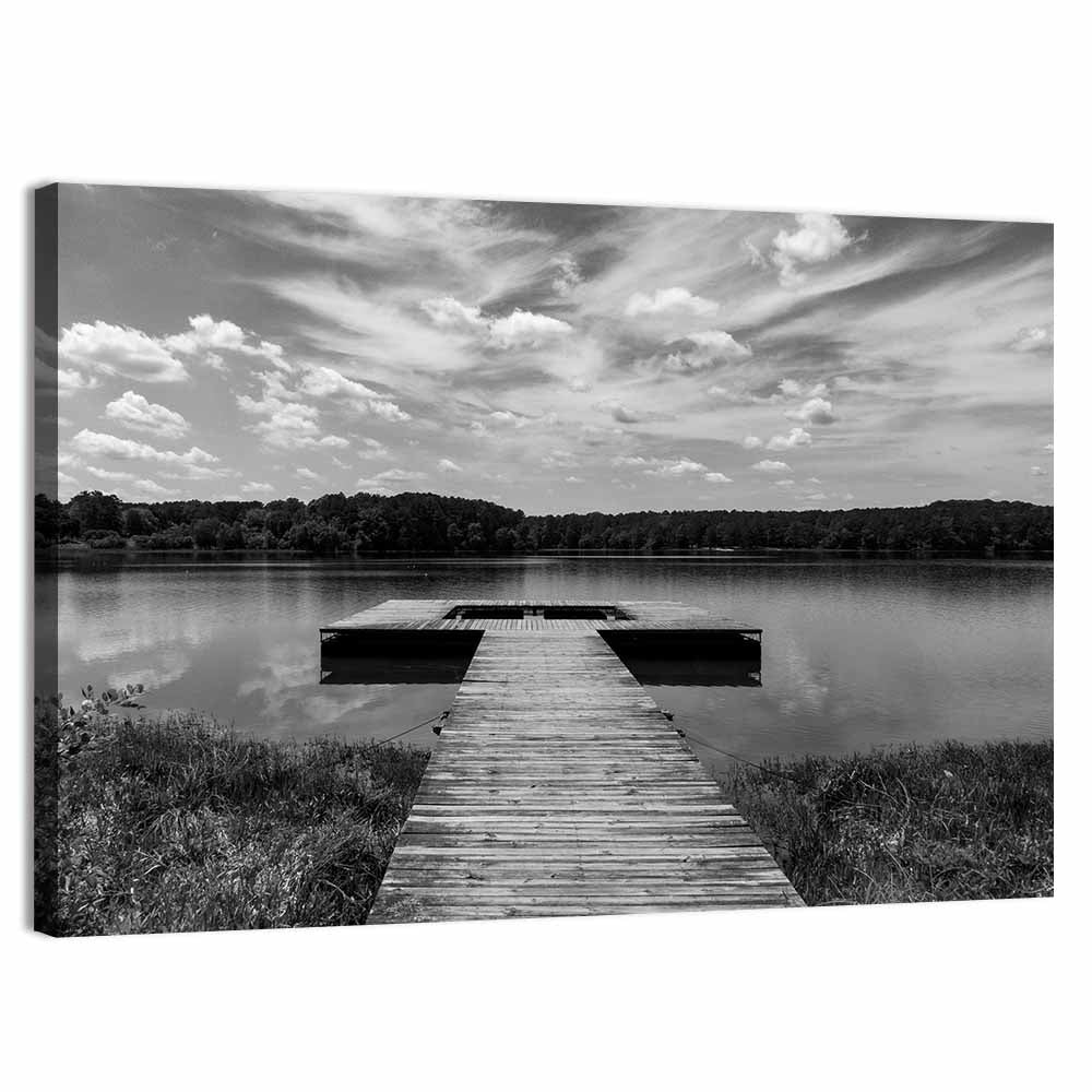 Wooden Dock at Lake Acworth Wall Art, canvas print, landscape