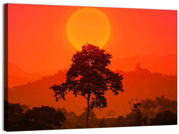African Summer Sunset Wall Art as a canvas print