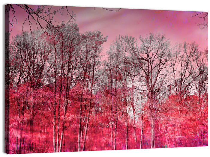 Autumn Trees Reflection Wall Art as a canvas print