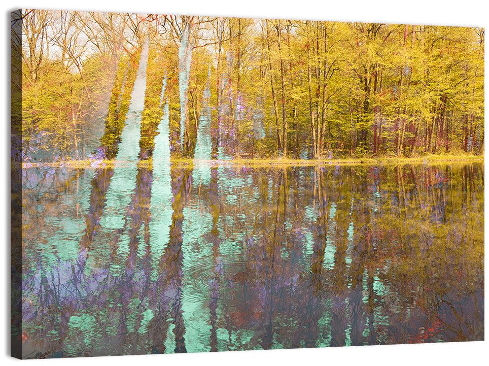 Autumn River Reflection Wall Art