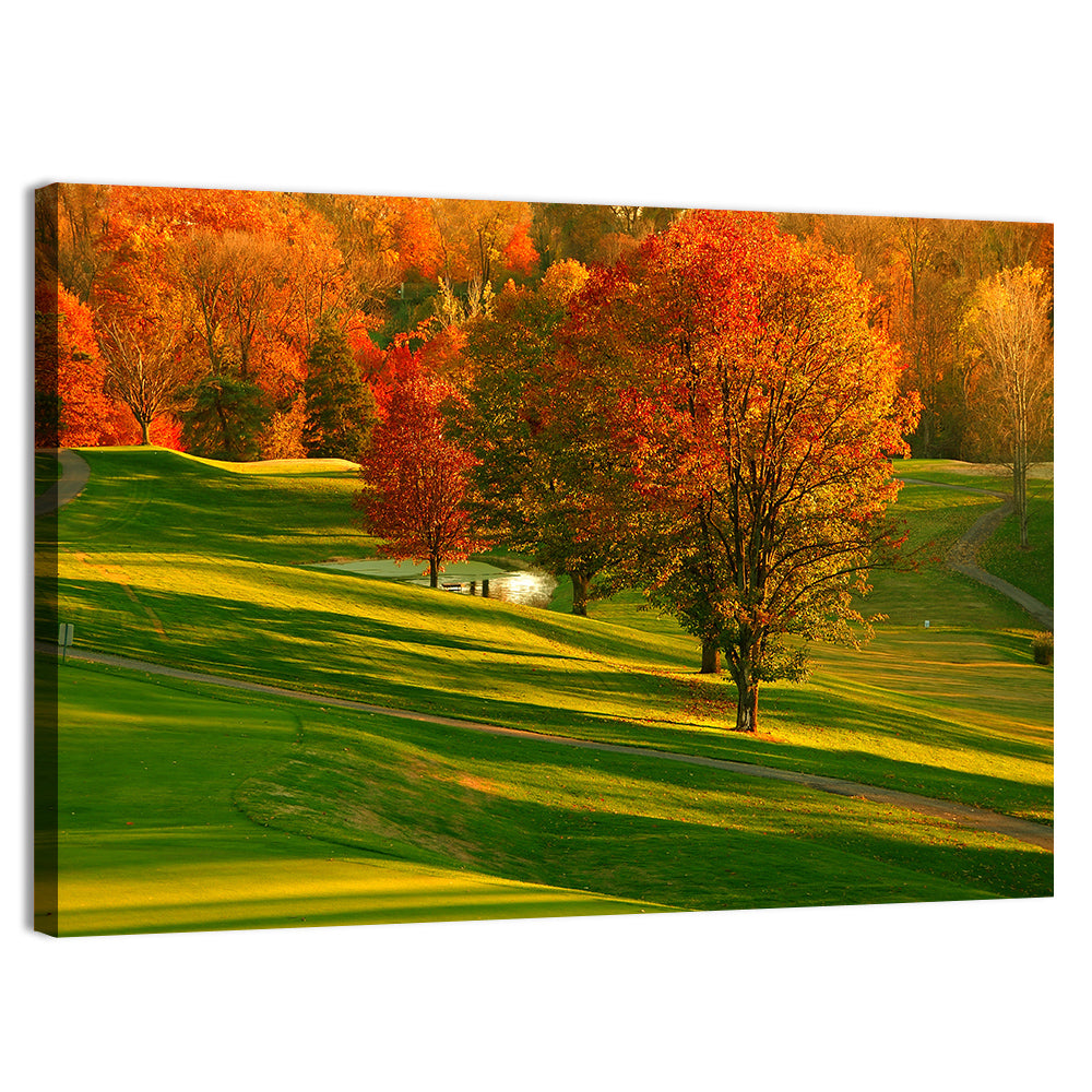 Golden Hour Golf Course Wall Art