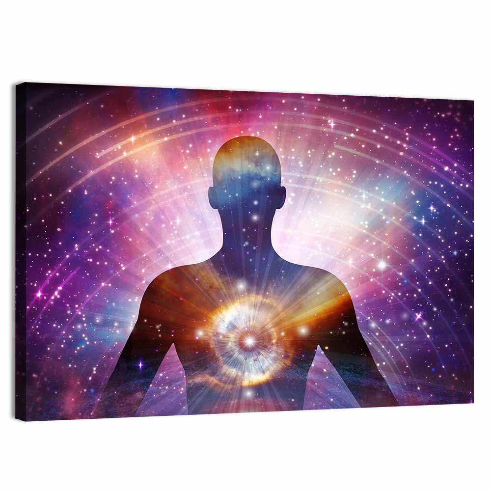 Soul Journey Cosmic Silhouette Wall Art, canvas print, landscape