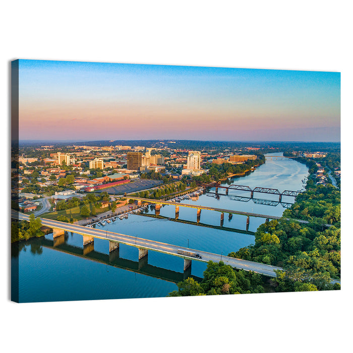 Augusta Savannah River Skyline Wall Art as a canvas print