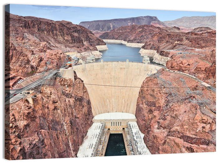 Hoover Dam High-angle View Wall Art as a canvas print