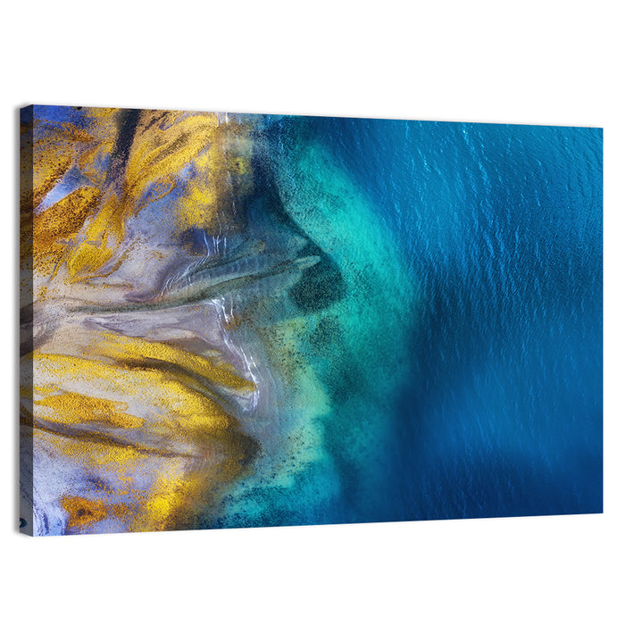 Golden Coast Abstract Wall Art as a canvas print