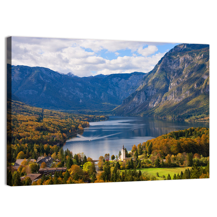 Autumn at Lake Bohinj Wall Art as a canvas print