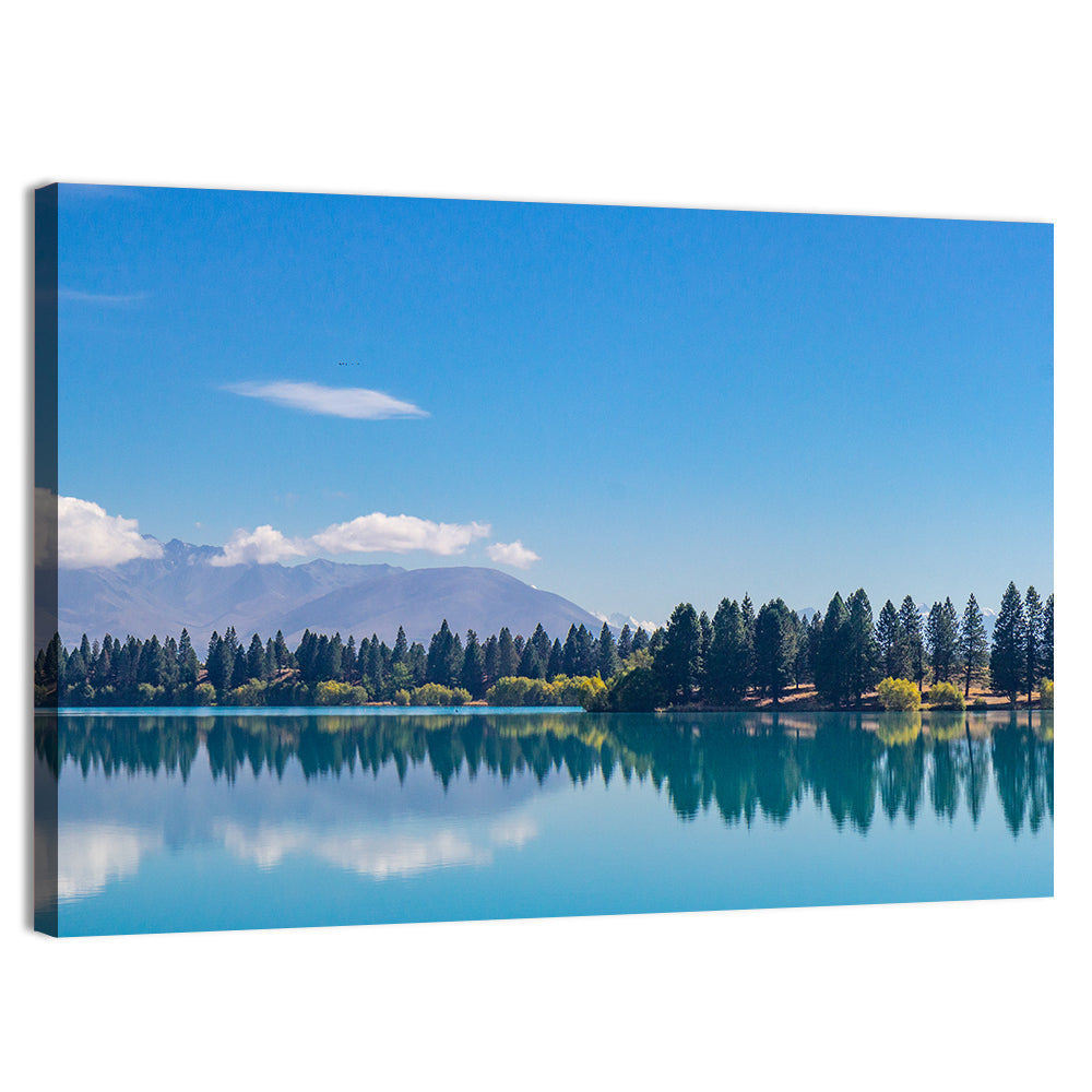 Lake Ruataniwha Reflection Wall Art, canvas print, landscape