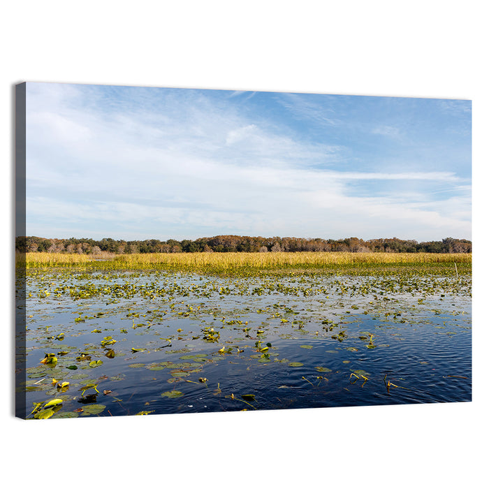 Cloudy Lake Toho Wall Art as a canvas print
