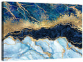 Navy Blue Marble with Gold Veins Wall Art