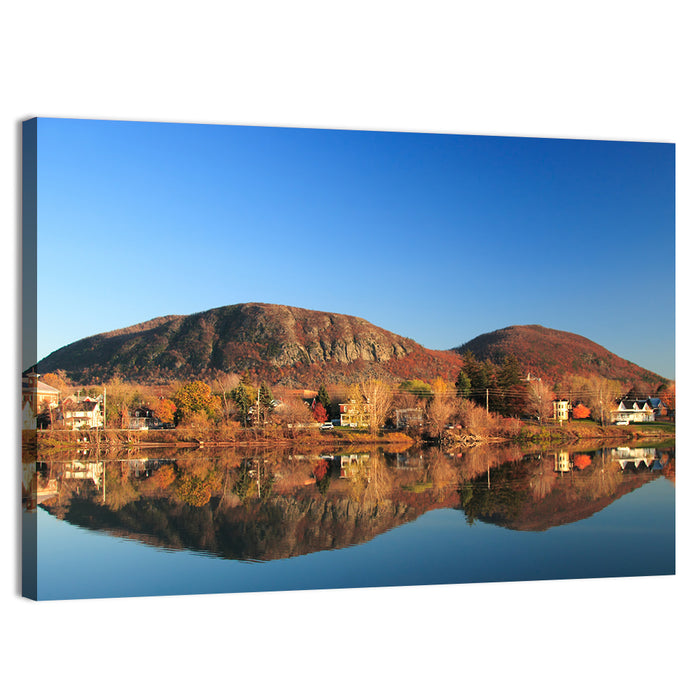 Mont Saint-hilaire Autumn Reflection Wall Art as a canvas print