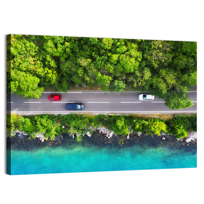 Sea Coast Highway Wall Art as a canvas print