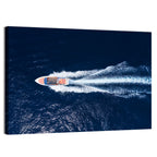 Sleek Speedboat Over Navy Sea Wall Art