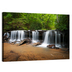 Lush Green Forest Waterfall Wall Art