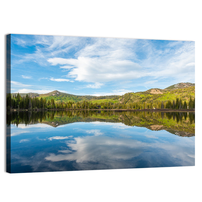 Silver Lake Reflection Wall Art as a canvas print