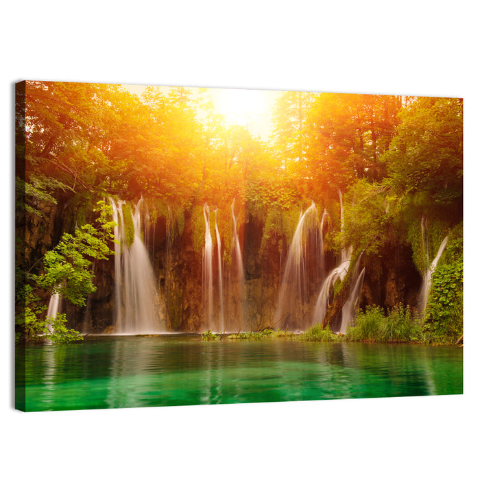 Plitvice Lakes Waterfalls Wall Art as a canvas print