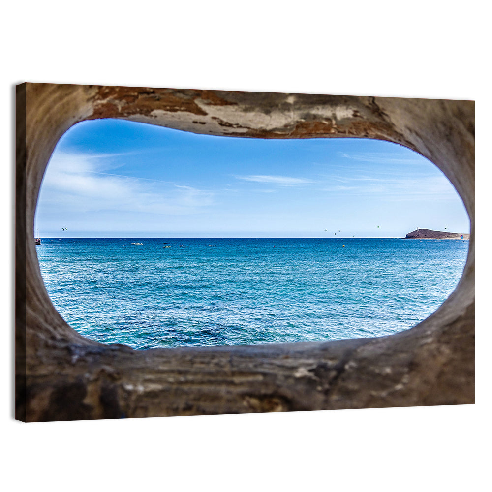 Ocean Through Weathered Aperture Wall Art