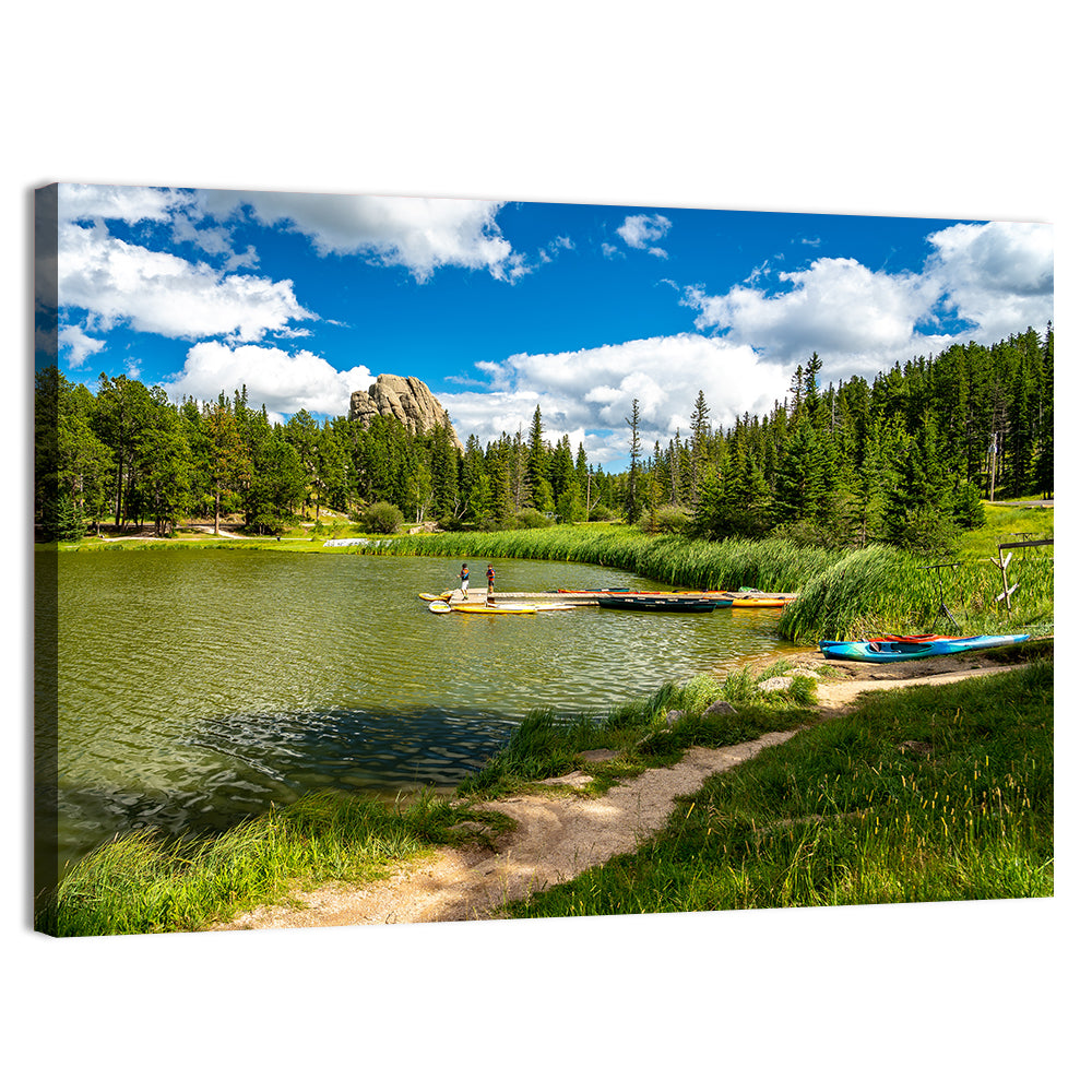 Sylvan Lake Dockside Scene Wall Art, canvas print, landscape