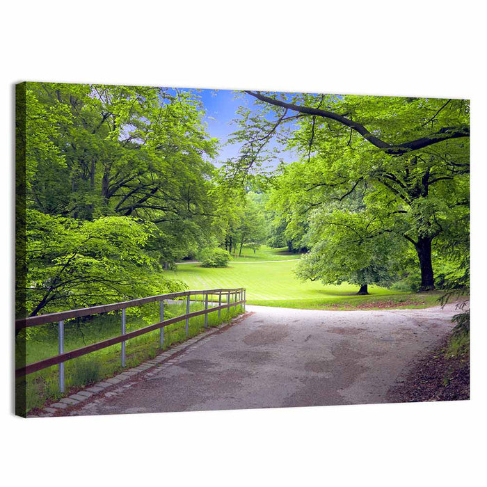 Sunlit Meadow Path Wall Art as a canvas print