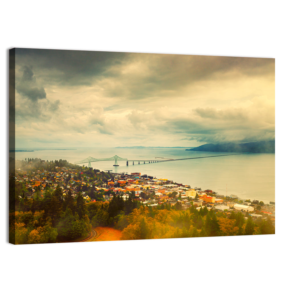 Astoria-megler Bridge Cityscape Wall Art, canvas print, landscape