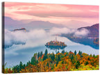 Misty Morning Over Lake Bled Wall Art