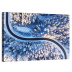 Snowy Forest Road at Golden Hour Wall Art
