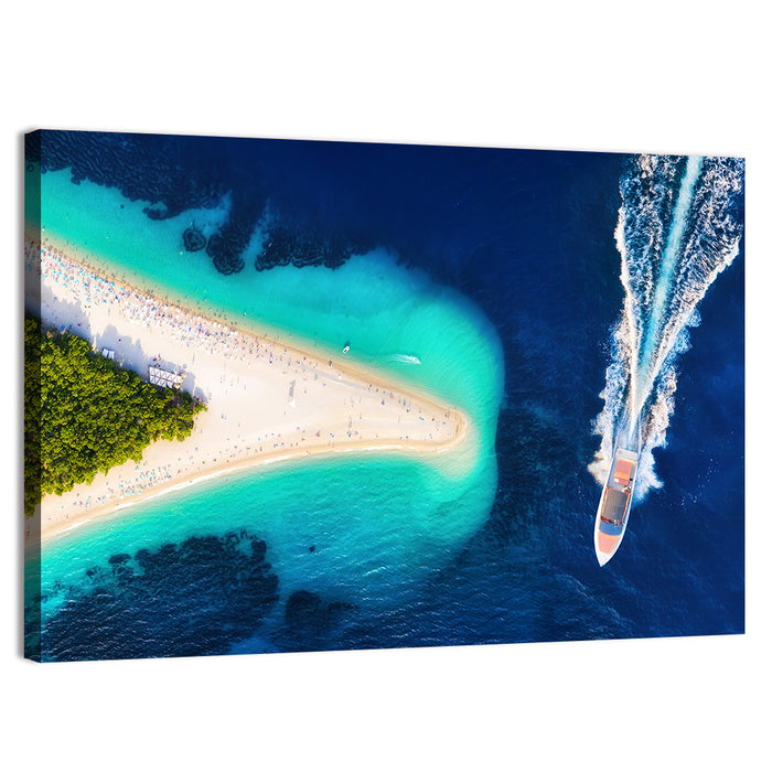 Zlatni Rat Beach Aerial, Bol Croatia Wall Art as a canvas print
