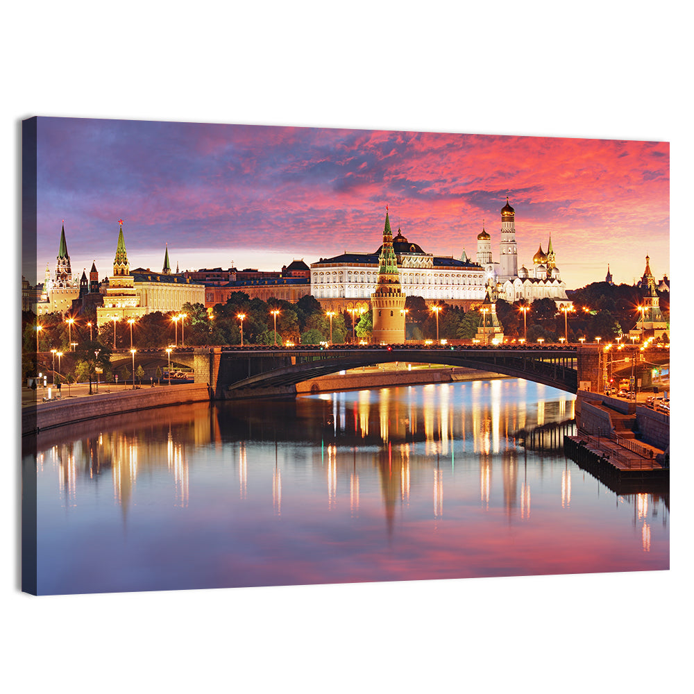 Moscow Kremlin Skyline at Twilight Wall Art