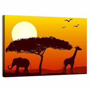 African Forest Sunset Wall Art