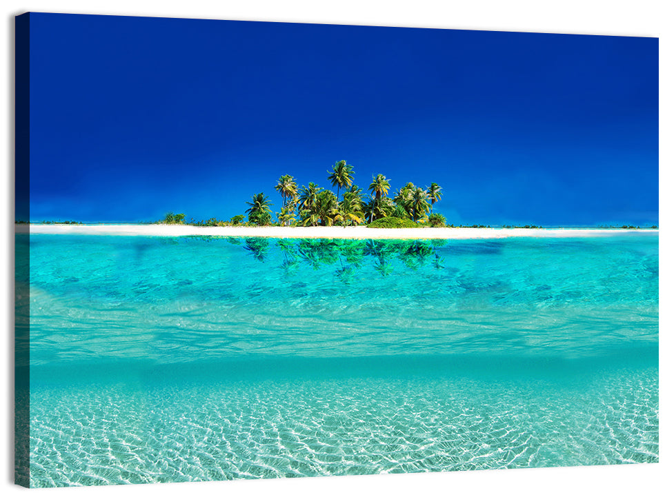 Tranquil Split-level Tropical Island Seascape Wall Art