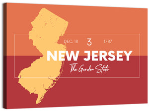 New Jersey State Map Wall Art