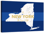 New York State Typographic Map Wall Art