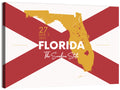 Florida Gold Map Graphic Wall Art