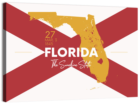 Florida State Map Wall Art