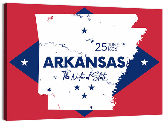 Arkansas State Map Wall Art