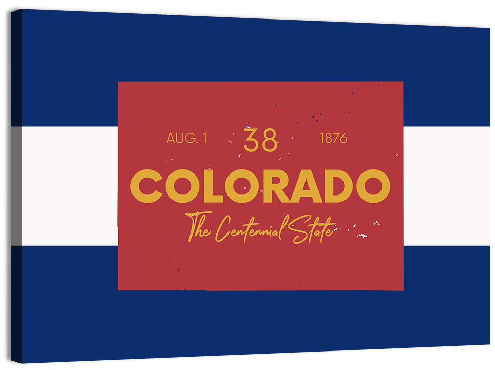 Colorado State Flag Map Wall Art