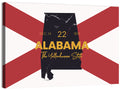 Alabama Map Over State Flag Wall Art
