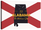 Alabama Map Over State Flag Wall Art