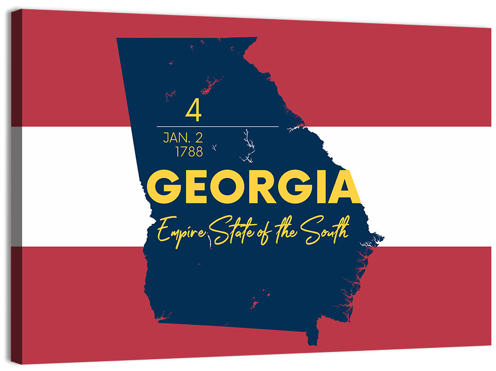 Georgia Silhouette Map Wall Art, canvas print, landscape