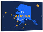 Alaska Map with Gold Stars Wall Art
