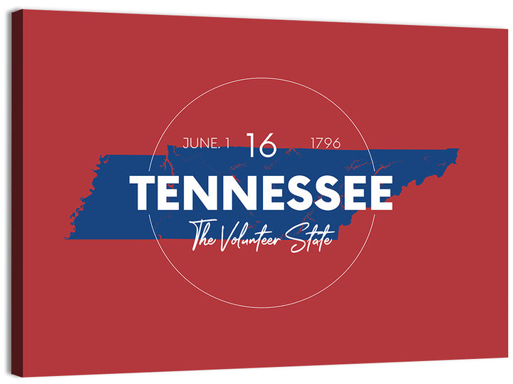 Tennessee Typographic Map Wall Art