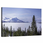 Scandinavian Mountain Range with Frozen Lake Wall Art