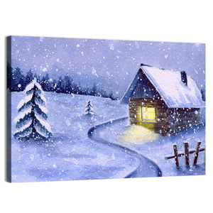 Snowy Country House Wall Art
