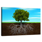Tree Roots Cross-section Illustration Wall Art