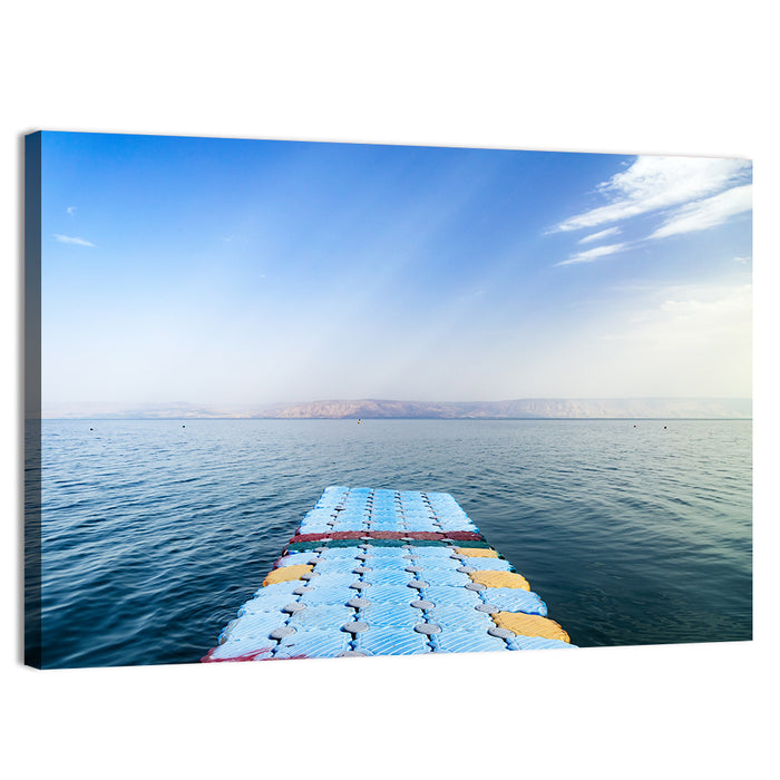 Galilee Floating Dock at Tiberias Wall Art as a canvas print