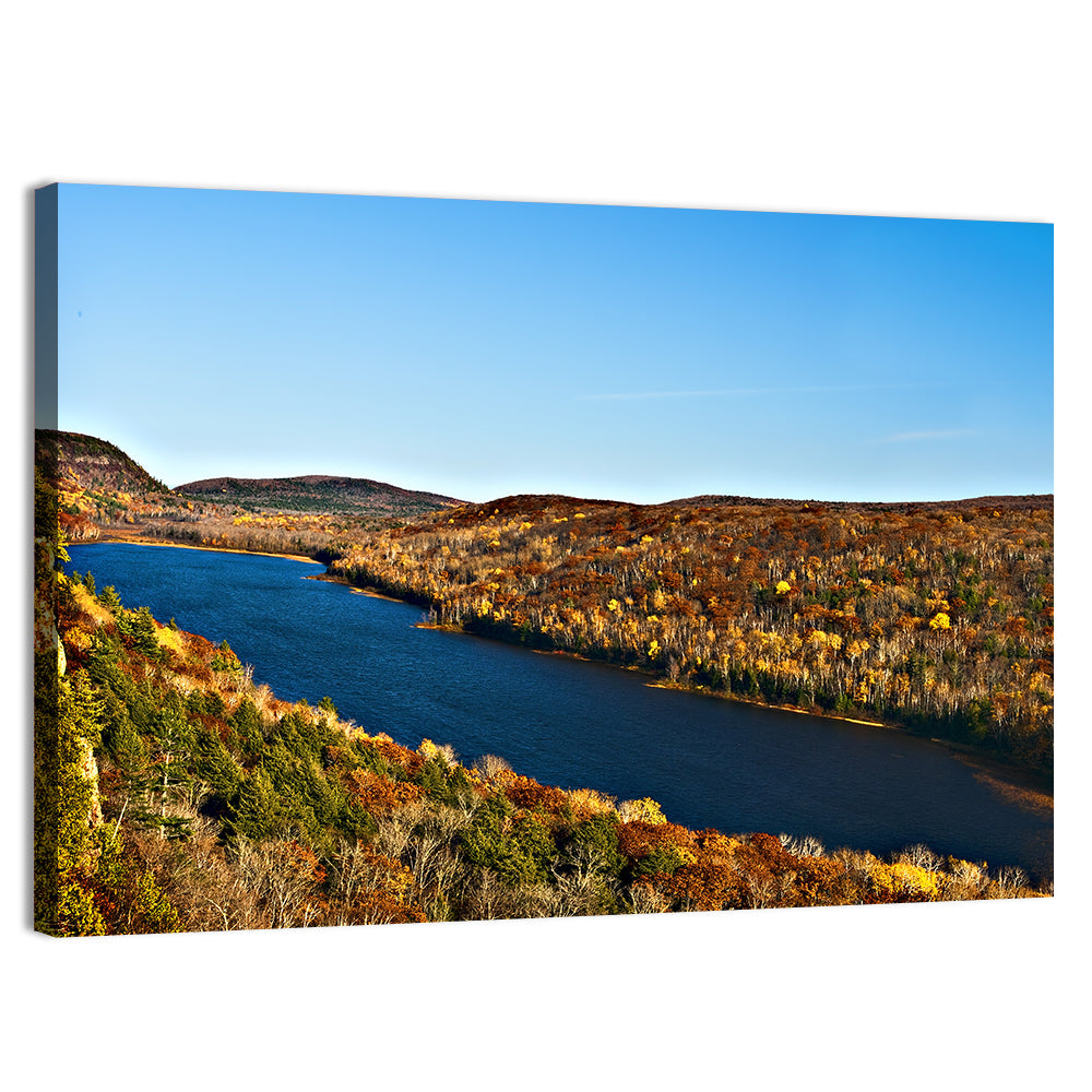 Lake of the Clouds Golden Hour Wall Art, canvas print, landscape