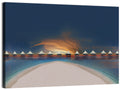 Overwater Bungalows at Golden Dusk Wall Art