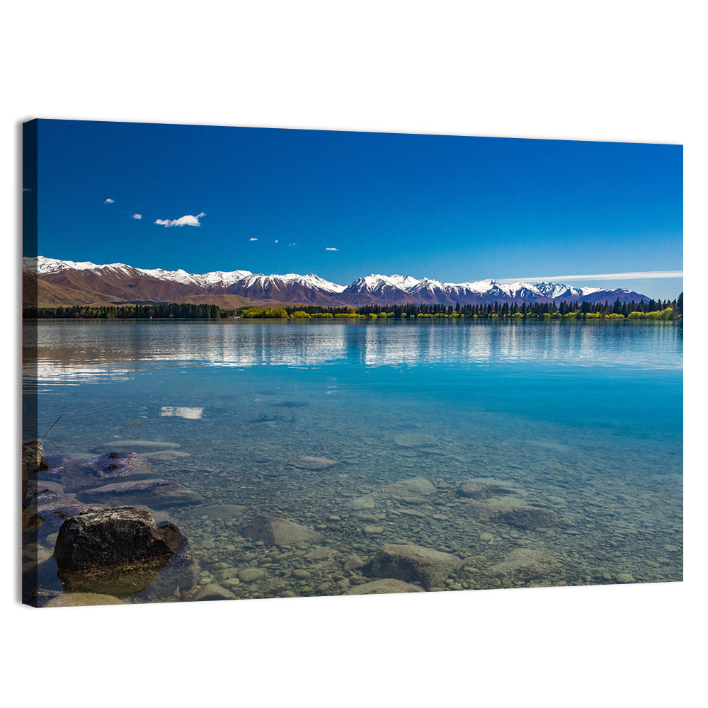 Lake Ruataniwha Reflection Wall Art, canvas print, landscape